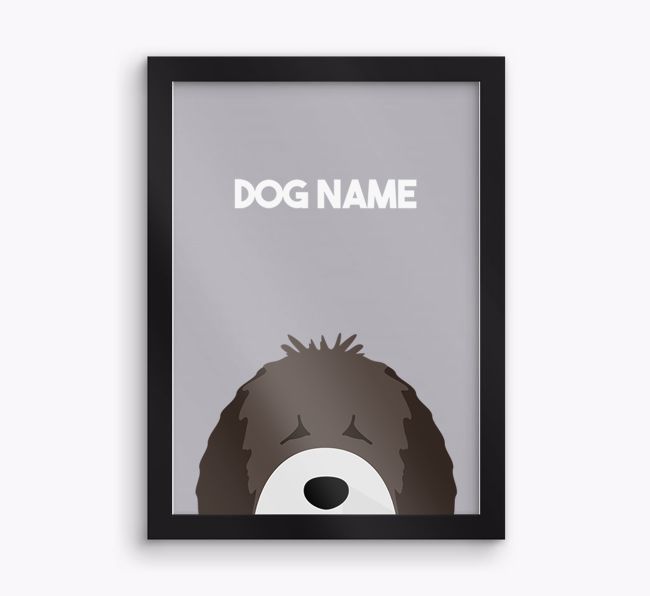 Peeking Dog: Personalised {breedFullName} Framed Print